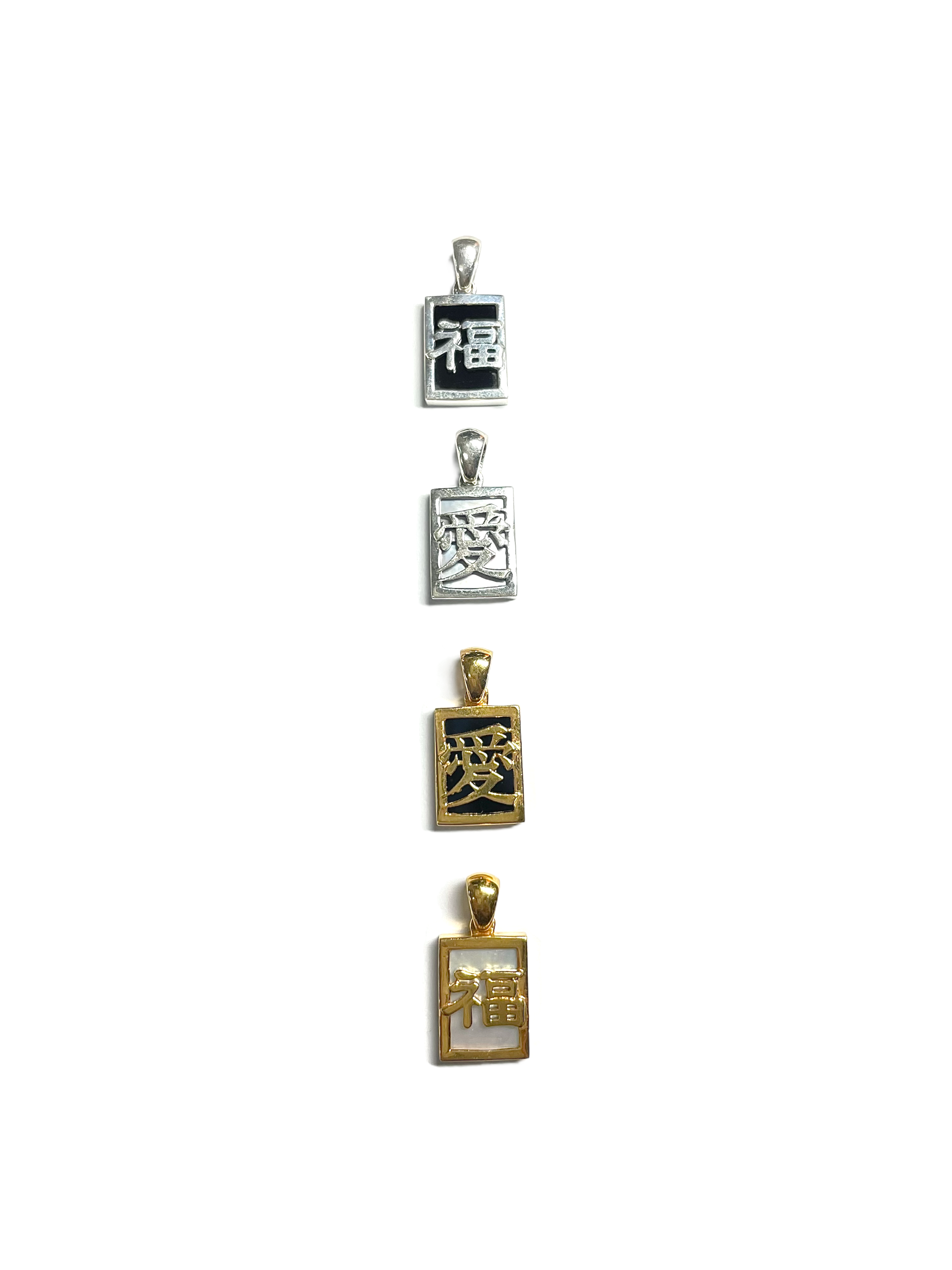 4 - types mini square necklace