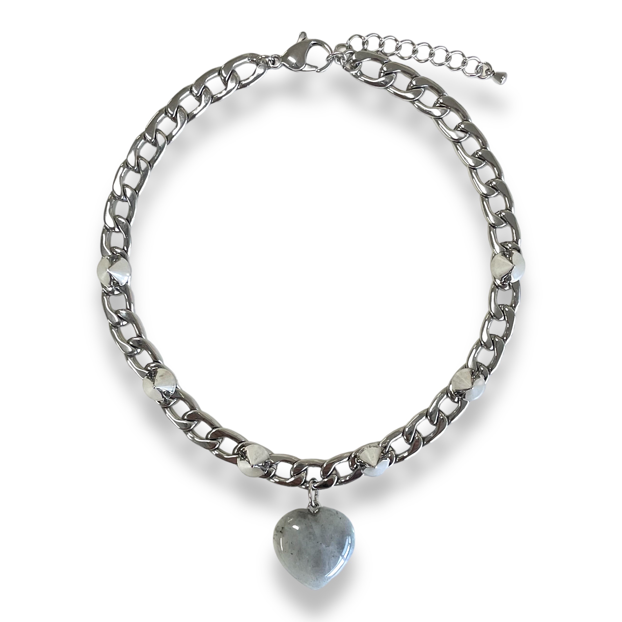 Labrador gemstone necklace (gray)